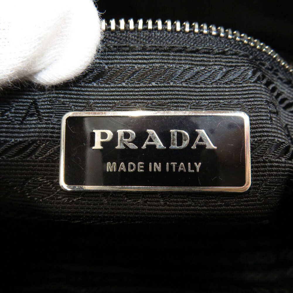 Prada Tote Tessuto Leather Shoulder Black Bag Black - Picture 7 of 11